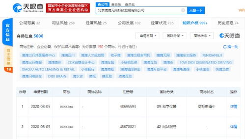 嘀嘀無(wú)限科技拓展品牌布局 申請(qǐng)注冊(cè)“didi cloud”商標(biāo)，強(qiáng)化信息技術(shù)服務(wù)矩陣